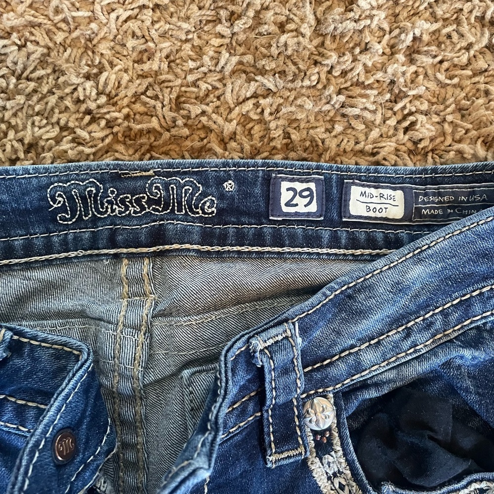 Miss Me Denim Jeans with Embroidery - Picture 4 of 6